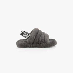 Ugg Fluff Yeah Kids Slippers Grey (3921IDVBN)